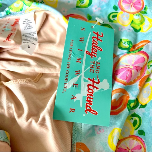 NWT HALEY and the HOUND Citrus Lemon One Shoulder Ruffled Bathing Suit—SZ. S - Picture 4 of 10